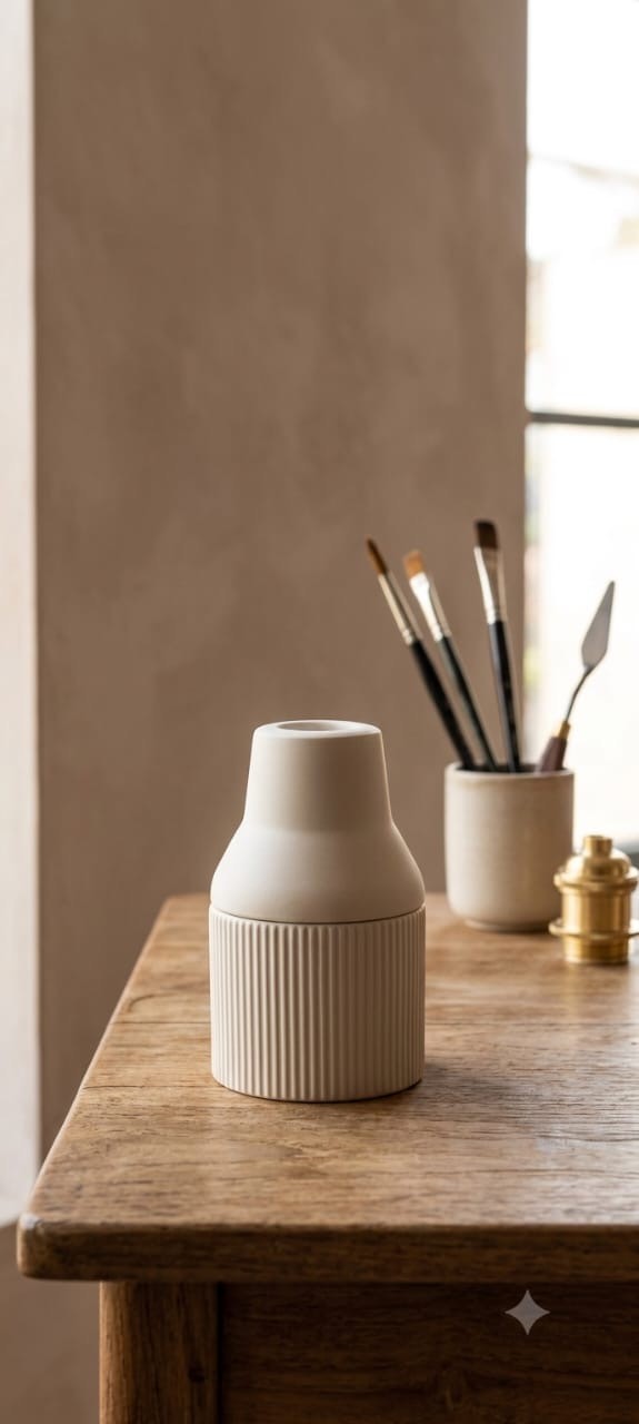 Mini Ribbed Ceramic Vase